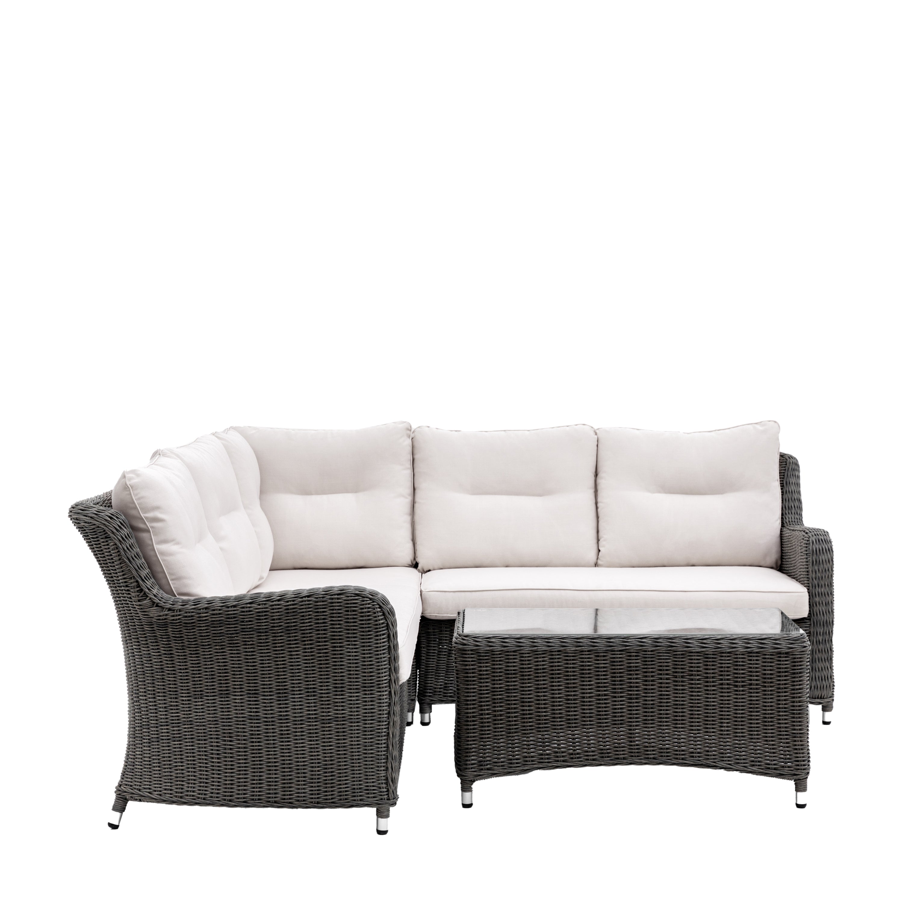 Roswell Dark Grey Rattan Outdoor Corner Lounge Set